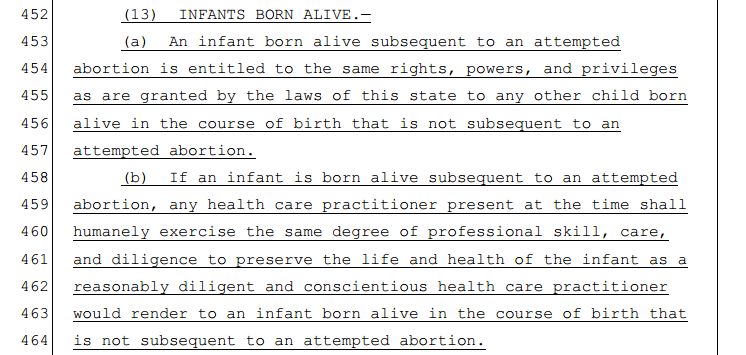 Infants born alive